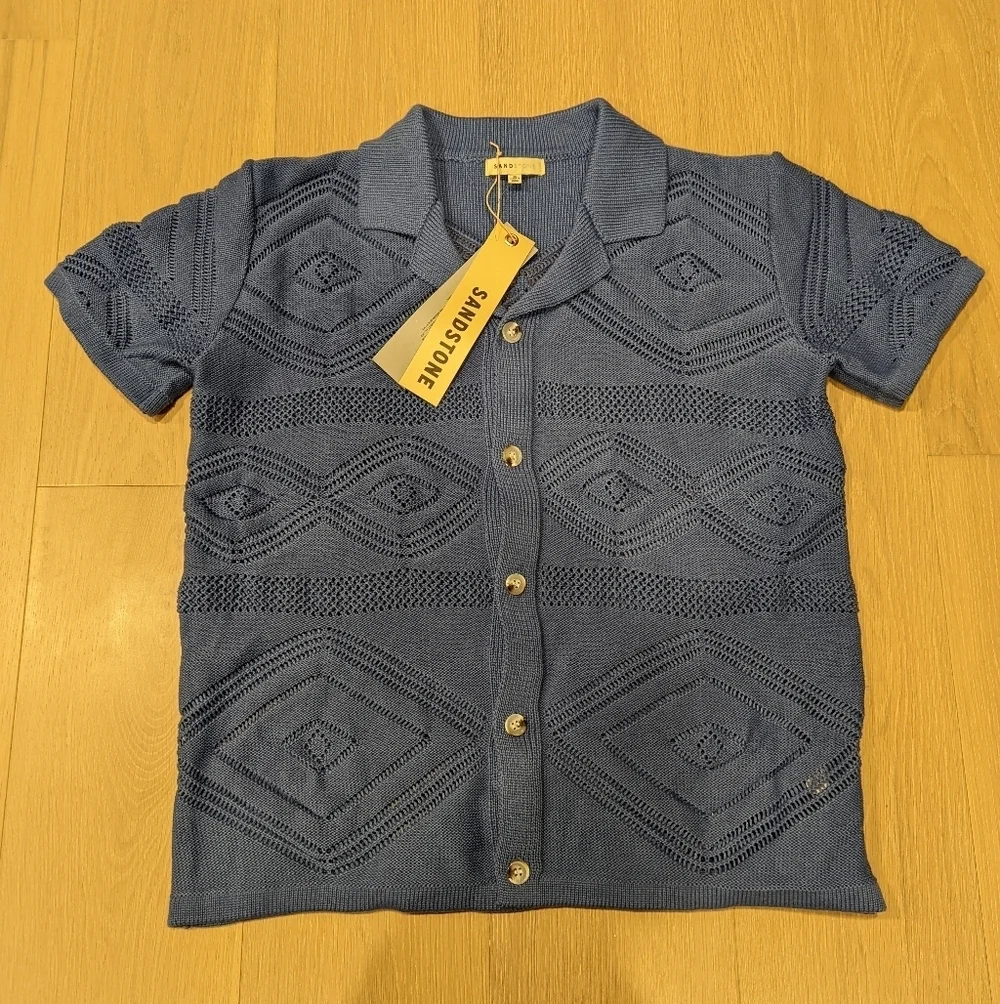 Men's Blue Knit Sweater